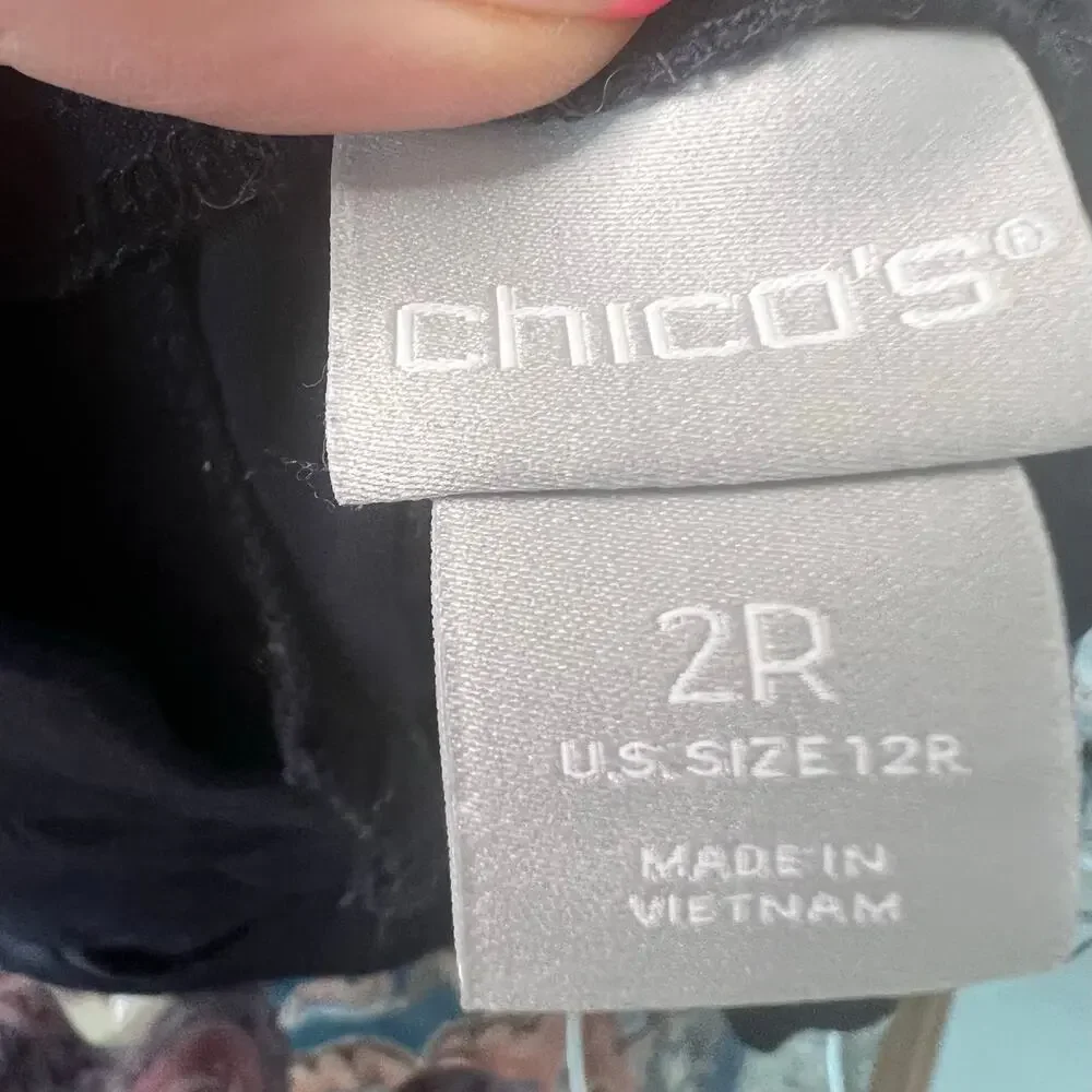 Chico's Navy blue with gold accent at ankle pants Size 2R /12R - Picture 7 of 9